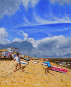 Łapanie piłki, St Ives, 2016, autorstwa Andrew Macara