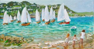 W pogoni za łodziami, Salcombe, 2018, autorstwa Andrew Macara