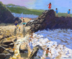 Wspinaczka po skałach, St Ives, autorstwa Andrew Macara