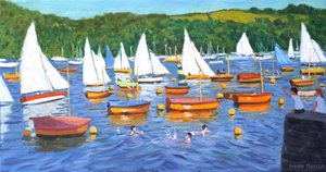 Fowey Regatta, 2025 (olej na płótnie) autorstwa Andrew Macara