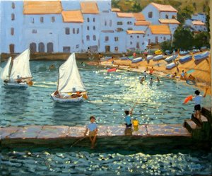 Żaglówki, Cadaques, Costa Brava, 2013, (olej na płótnie)