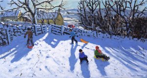 Jazda na sankach, Hartington, Buxton, 2020 autorstwa Andrew Macara