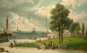 Castle Garden, Nowy Jork, wyd. 1887 (litografia kolorowa)