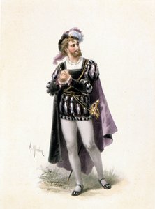 Basse Colin w roli Fausta w operze „Faust” Charlesa Gounoda (1818-1893). Rysunek A. Mortona. 19 wiek.