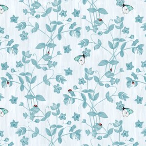 Ladybird and Butterfly Floral, 2017, tusz, akwarela, cyfrowa