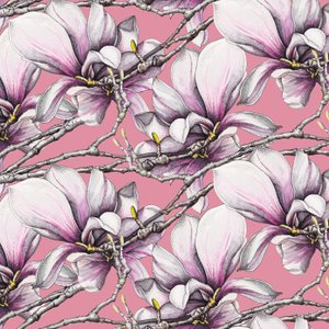 Magnolia, 2019 (akwarela, długopis)