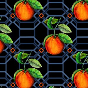 Pomarańczowy geometryczny, 2018, pióro i tusz, akwarela, cyfrowa)