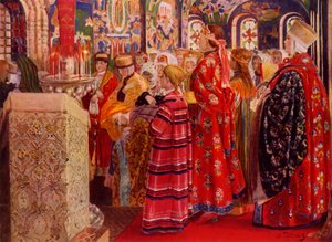 „Rosynki XVII wieku w kościele”, 1899, 1965. autorstwa Andrey Ryabushkin