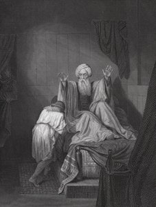 Izaak błogosławiący Jakuba (grawerunek) autorstwa Ange Louis (1815 72) (after) Janet