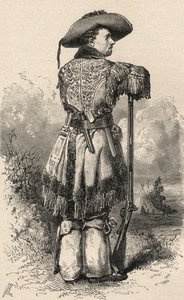 Charles H. Utter, aka Colorado Charlie, ilustracja z „Świat w rękach”, rytowana przez Henri Theophile Hildibrand (1824-97), opublikowana w 1878 r.