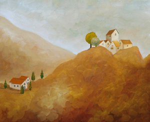 Urok wioski na zboczu wzgórza autorstwa Angeles M. Pomata