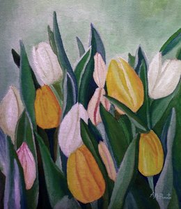Żywe wiosenne tulipany autorstwa Angeles M. Pomata