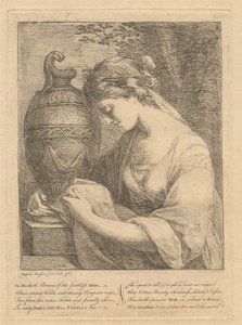 Kobieta płacząca obok urny autorstwa Angelica Kauffmann
