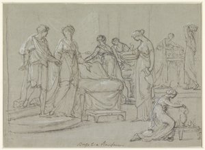 Panna młoda i pan młody wchodzą do komnaty ślubnej autorstwa Angelica Kauffmann