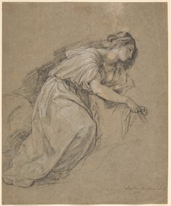 Studium z życia klęczącej kobiety z profilu autorstwa Angelica Kauffmann