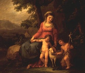 Maryja Panna z Dzieciątkiem Jezus i św. Janem Chrzcicielem autorstwa Angelica Kauffmann