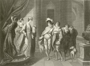 Rozmowa między Edgarem a Elfridą autorstwa Angelica Kauffmann