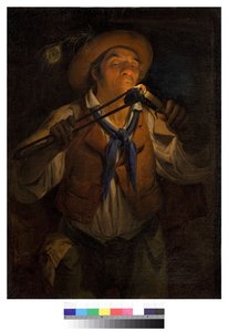 Chłop zapalający świecę z żarem, 1850