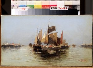 "Żaglowce" Obraz Angelo Maria Costa (1670-1721) XVII-wieczne Państwowe Muzeum Sztuki, Tuła, Rosja autorstwa Angelo Maria Costa
