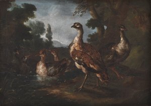 Krajobraz z ptakami autorstwa Angelo Maria Crivelli