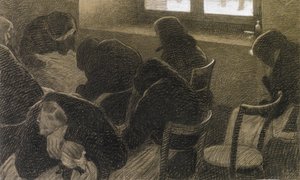 Zimowa sjesta, ok. godz. 1902. autorstwa Angelo Morbelli