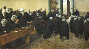 Wiatyk, 1884 (olej na płótnie) autorstwa Angelo Morbelli