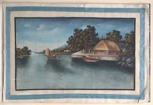 Album zawierający dwanaście obrazów przedstawiających sceny wzdłuż rzeki autorstwa Anglo-Chinese School