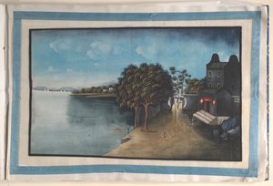 Album zawierający dwanaście obrazów przedstawiających sceny wzdłuż rzeki autorstwa Anglo-Chinese School