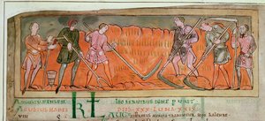 Cott Tib B V f.6v Zbiór, z kalendarza, ok. 1030 (welum) (detal 41681) autorstwa Anglo Saxon