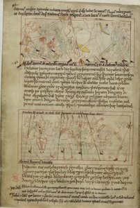 Cotton Claudius B. IV, f.25v Abraham i Lot autorstwa Anglo Saxon