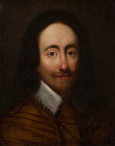 Portret króla Karola I (olej na srebrnej pozłacanej skórze)