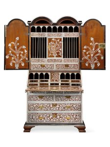 Gabinet, Vizagapatam, ok. 1720-30 (kość słoniowa, teak, heban i szylkret)