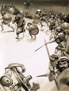 Starożytni Brytyjczycy atakujący Rzymian () autorstwa Angus McBride