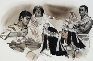 Antoni i Kleopatra (gwasz na papierze) autorstwa Angus McBride