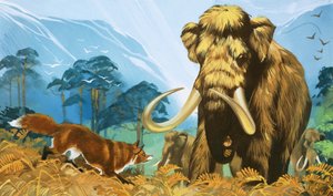 Lis atakujący mamuta autorstwa Angus McBride