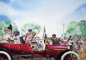 Wybuch pierwszej wojny światowej, ilustracja z książki "Wielkie wydarzenia w historii świata" (gwasz na papierze) autorstwa Angus McBride
