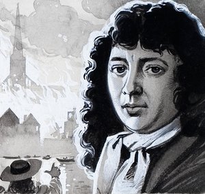 Samuel Pepys i wielki pożar Londynu autorstwa Angus McBride