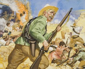Oblężenie Mafeking, z lat 1899-1900 (gwasz na papierze) autorstwa Angus McBride