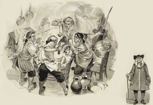Pierwsza kąpiel Smitha (gwasz na papierze) autorstwa Angus McBride
