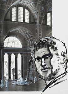 Łaźnie Karakalli (gwasz na papierze) autorstwa Angus McBride