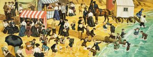 Wiktoriańska lub edwardiańska scena na plaży autorstwa Angus McBride