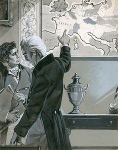 William Pitt wskazujący na mapę Francji autorstwa Angus McBride