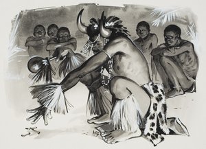 Szaman (gwasz na papierze) autorstwa Angus McBride