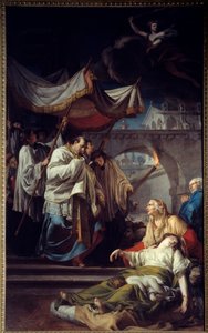 Borromee komunikujące się pestifery. Święty Karol Boromeusz (Carlo Borromeo autorstwa Anicet Charles Gabriel Lemonnier