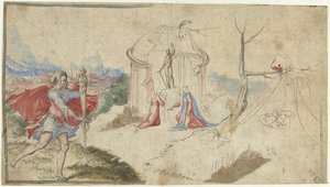 Scena mitologiczna (Eneasz ucieka z Troi?) autorstwa Aniello Redita