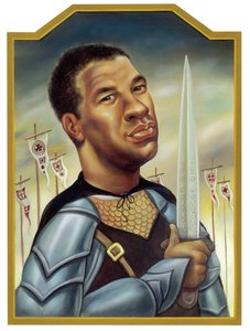 Denzel Washington, 2002 (akryl na płycie ilustracyjnej) autorstwa Anita Kunz