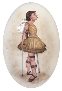 Little Dancer Of Fourteen Tears, 2019 (farba akrylowa na płycie ilustracyjnej) autorstwa Anita Kunz