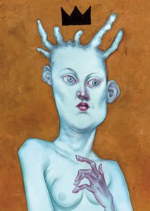 Królowa z koroną, 2016 (farba akrylowa na płycie ilustracyjnej)