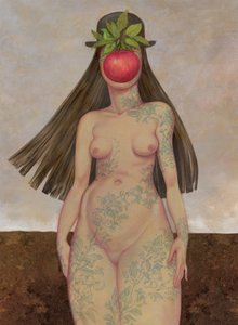 Córka człowieka, 2016 (farba akrylowa na płycie ilustracyjnej) autorstwa Anita Kunz