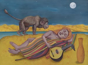 Śpiąca Roma, 2015 (farba akrylowa na płycie ilustracyjnej) autorstwa Anita Kunz